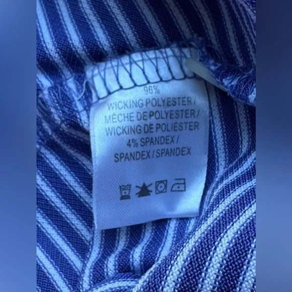 F&G Tech Golf Club Men's Purple Pinstripe golf polo shirt Size Medium M - Picture 4 of 4